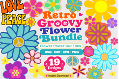 Retro Svg, Groovy Flowers svg, 60s-70s Rickie Tickie Retro Product Image 1