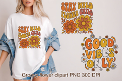 Groovy Flower Positive Quotes Clipart PNG Design Product Image 1