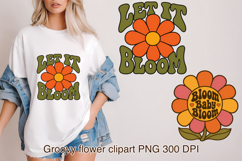 Groovy Flower Positive Quotes Clipart PNG Design Product Image 1
