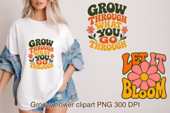 Groovy Flower Positive Quotes Clipart PNG Design Product Image 1