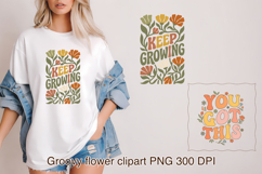 Groovy Flower Positive Quotes Clipart PNG Design Product Image 1
