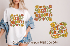 Groovy Flower Positive Quotes Clipart PNG Design Product Image 1