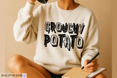 Grouchy Potato SVG, PNG, EPS Funny Mood Quote SVG Product Image 3