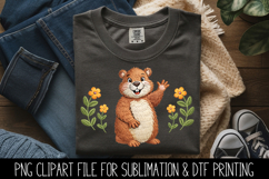 Embroidered Groundhog | Groundhog Day | SVG Product Image 1