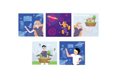 group of flat metaverse illustration Product Image 1