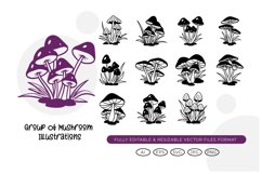 Group Of Mushroom Illustrations Product Image 1