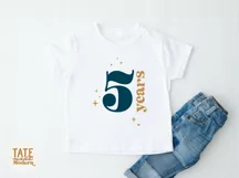 5 years SVG cut file - retro 5th birthday shirt svg Product Image 2