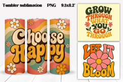 Groovy Flower Tumbler Wrap | Positive Quotes Tumbler Design Product Image 1