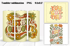Groovy Flower Tumbler Wrap | Positive Quotes Tumbler Design Product Image 1