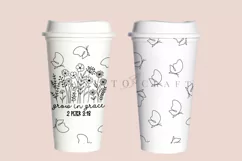 Grow in Grace bible verse starbucks 16oz hot cup tumbler wrap svg presized template for tumbler grande suitable for cricut and silhouette
