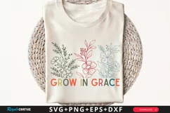 Grow In Grace SVG, Christian SVG Design, Faith SVG Product Image 1