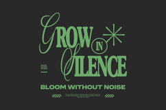 Grow in Silence Minimal Typography Quotes for T shirt Product Image 1