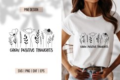 Grow positive thoughts SVG, wildflower svg, meadow SVG Product Image 1