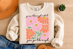 Grow Through What You Go Through Png, Inspirational Floral Product Image 4