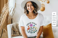 Grow Wild SVG Spring Flowers T shirt Design
