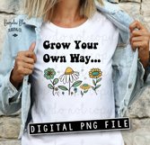 Grow Your Own Way Retro Floral Full Color Digital Design Png Product Image 2