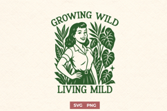 Boho Plant SVG PNG | Growing Wild Quote | Houseplant Jungle Product Image 1