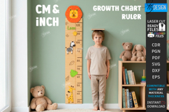 Kids Growth Chart Ruler Laser Cut | Height Tracker | Nursery Product Image 1