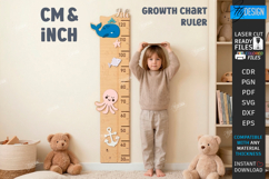 Kids Growth Chart Ruler Laser Cut | Height Tracker | Nursery Product Image 1