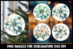 Poinsettias Christmas Round Ornament Sublimation Product Image 1
