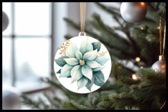 Poinsettias Christmas Round Ornament Sublimation Product Image 2