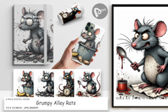 Digital Paper Grumpy Alley Rats Product Image 1