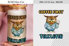 Grumpy Animal | Funny Coffee Quotes|16 Oz Glass Can Product Image 1