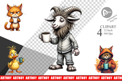 Grumpy Animal Mornings Clipart Product Image 1