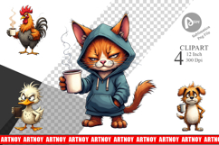 Grumpy Animal Mornings Clipart Product Image 1