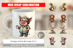 Mug Wrap Grumpy Animal Morning Product Image 1