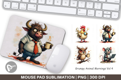 Mouse Pad Grumpy Animal Morning Product Image 1