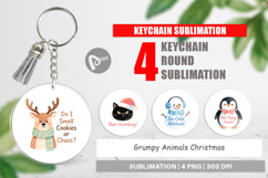 Keychain Grumpy Animals Christmas Quotes Product Image 1