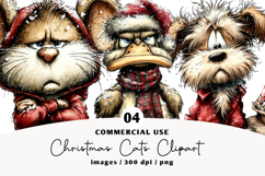 Grumpy Animals Christmas Clipart Product Image 1