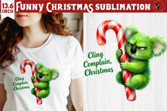 Funny Christmas animal sublimation | Grumpy green koala Product Image 1