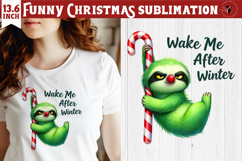 Funny Christmas animal sublimation | Grumpy green sloth Product Image 1