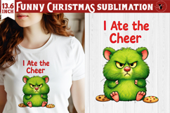 Funny Christmas animal sublimation | Grumpy green hamster Product Image 1