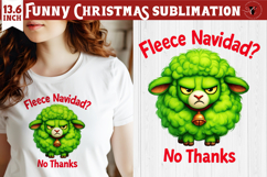 Funny Christmas animal sublimation | Grumpy green sheep Product Image 1