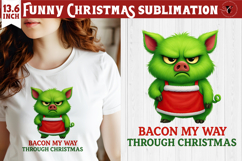 Funny Christmas animal sublimation | Grumpy green pig Product Image 1