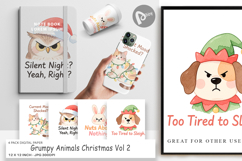 Digital Paper Grumpy Animals Christmas Quotes Product Image 1