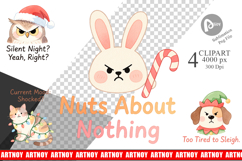 Clipart Grumpy Animals Christmas Quotes Product Image 1