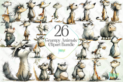 Grumpy Animals Clipart Bundle Product Image 1