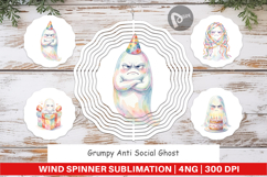Grumpy Anti Social Ghost Wind Spinner Product Image 1