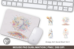 Grumpy Anti Social Ghost Mouse Pad Product Image 1