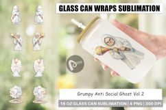 Grumpy Anti Social Ghost Glass Can Product Image 1