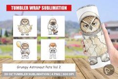 Grumpy Astronaut Pets Tumbler Product Image 1