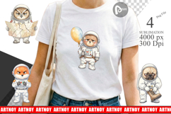 Grumpy Astronaut Pets Sublimation Product Image 1
