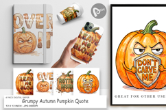 Grumpy Autumn Pumpkin Digital Paper Product Image 1