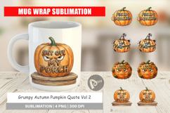 Grumpy Autumn Pumpkin Quote Mug Wrap Product Image 1