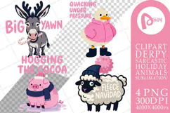 Barnyard Christmas Animals Sublimation Product Image 1