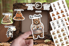 Grumpy Bear Badger Hygge Sticker Product Image 1